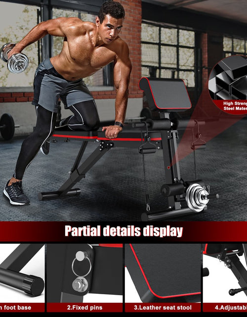 Load image into Gallery viewer, 770 LB Adjustable Weight Bench Foldable Workout Bench Press for Full Body Strength Training, Incline Decline Bench with Fast Folding
