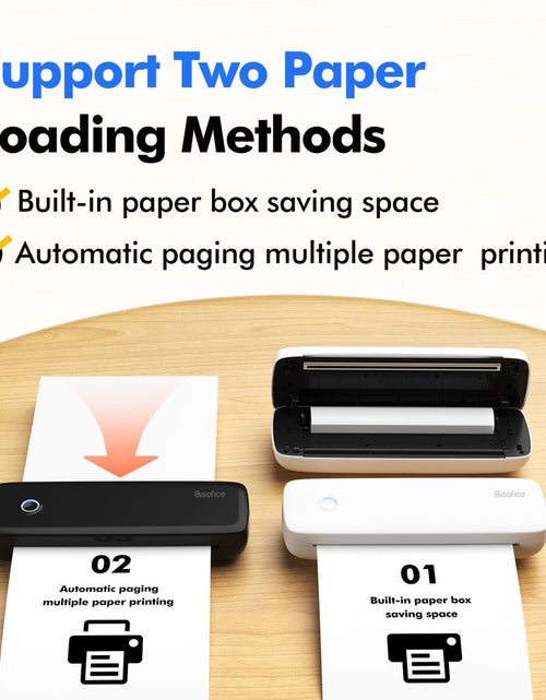 Load image into Gallery viewer, Portable Printers Wireless for Travel, Bluetooth Thermal Printer Compatible with Ios, Android, Laptop, Inkless Mobile Printer for Office, Home, School
