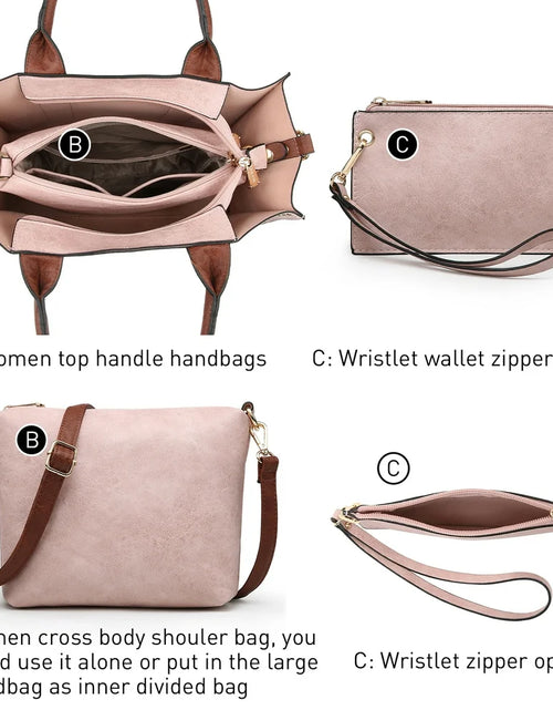 Load image into Gallery viewer, Women&#39;S 3Pcs Purse Handbag Shoulder Bag Tote Satchel Hobo Bag Briefcase Work Bag for Ladies
