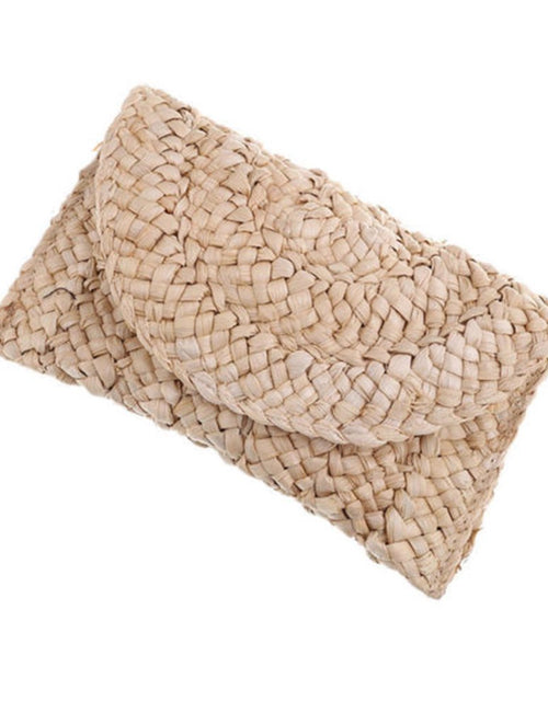 Load image into Gallery viewer, Women&#39;S Straw Woven Beach Clutch Bag Handmade Retro Rattan Knitted Handbag Handwoven Rattan Clutch Purse Beach Wallet
